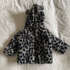Molo Grey Faux-Fur Leopard Ulva Jacket